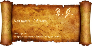 Neuman Jónás névjegykártya